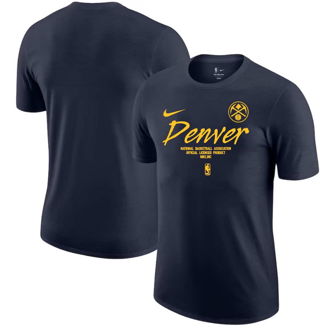 Men 2025 NBA Denver Nuggets Drak Blue Nike T shirts style 3